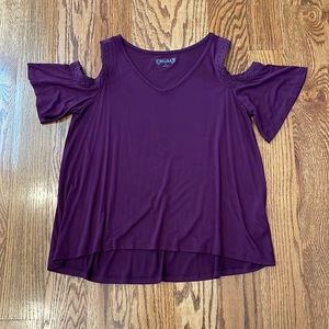 Mudd Cold Shoulder Purple Blouse